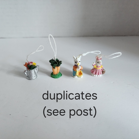 Vintage 1990s Miniature Easter Tree Ornaments Set of 13 Mini Figures - Picture 5 of 6